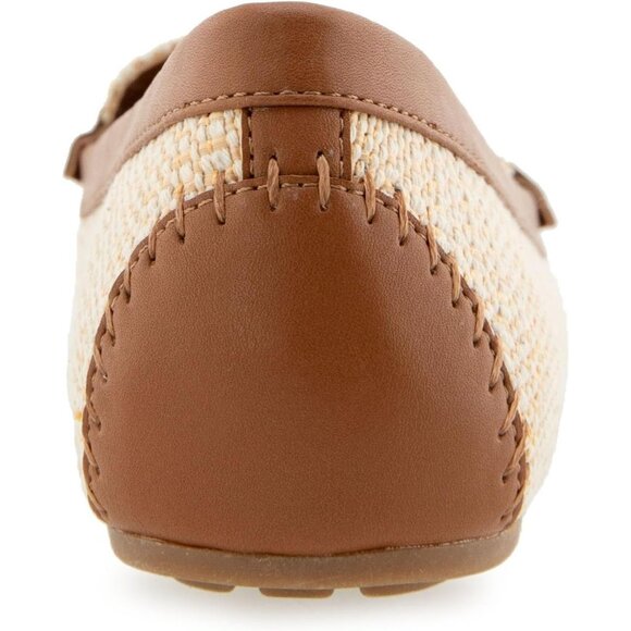 Aerosoles Womens Natural Raffia Closed Rounded Toe Over Drive Flats Loafer - Picture 3 of 7